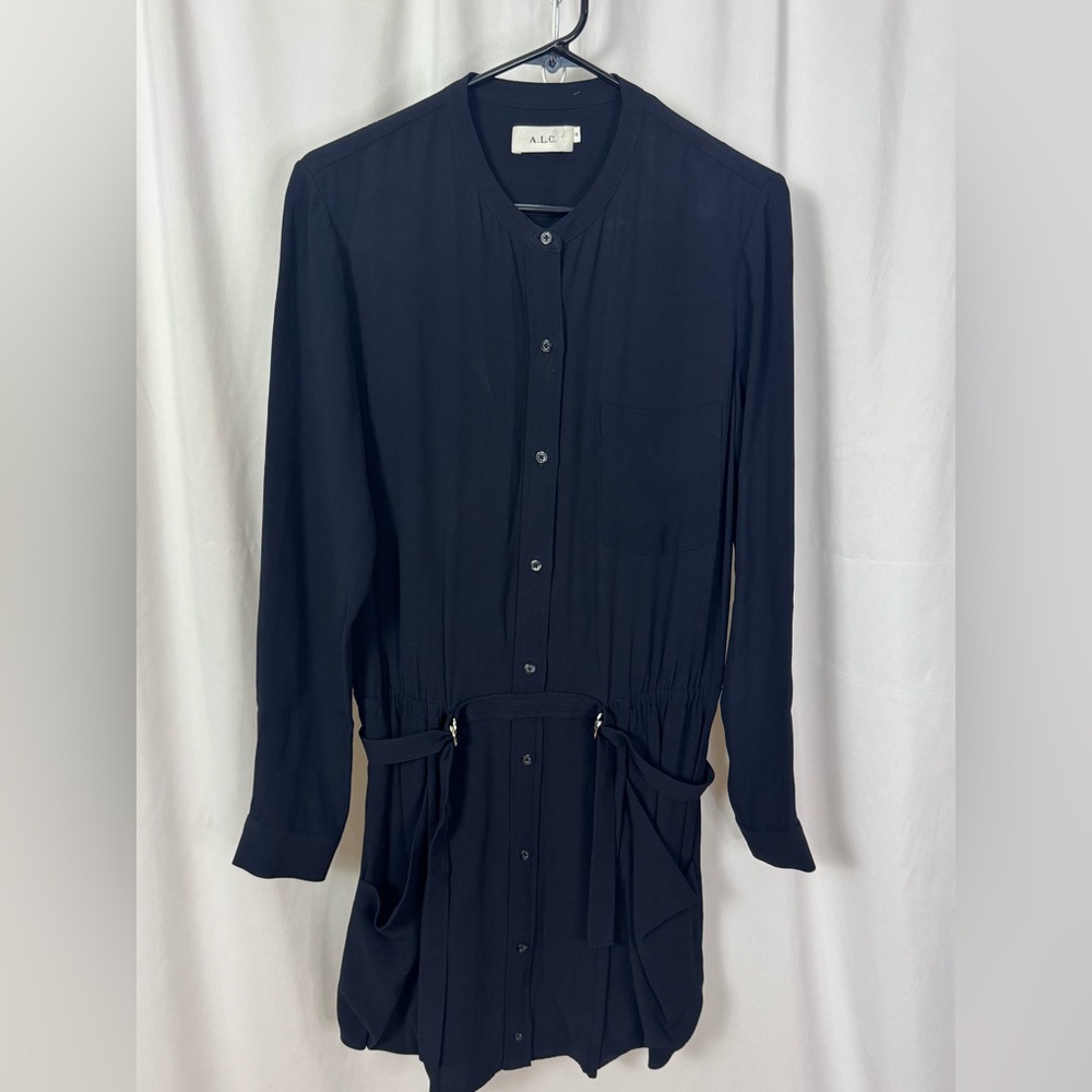 A.L.C. Band Collar Mini Shirt Dress